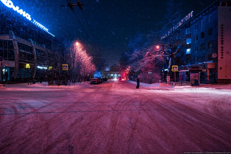 Полярная зима в Мурманске