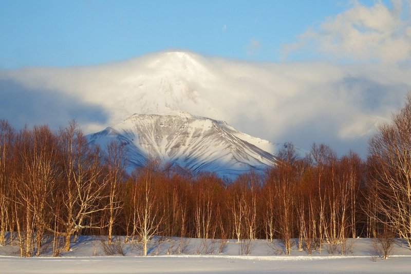 Авачинский вулкан зима