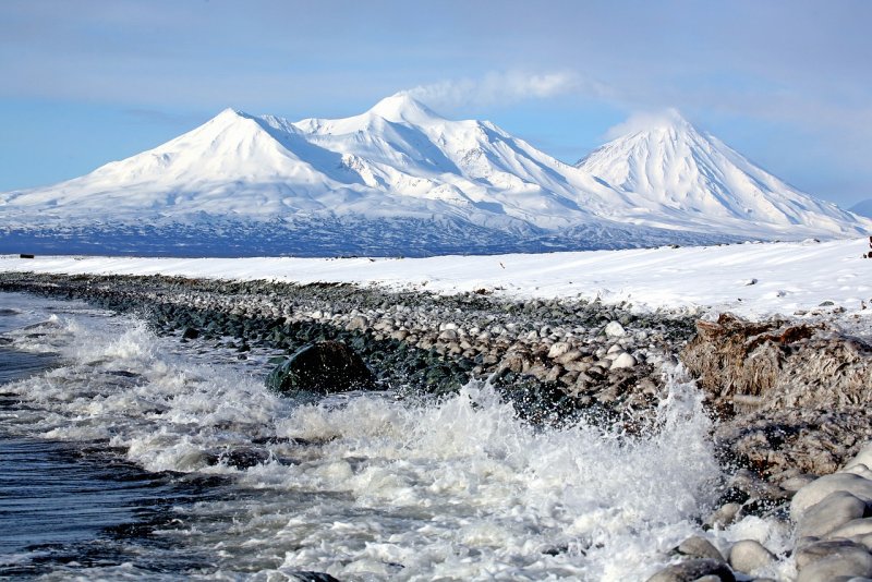 Петропавловск-Камчатский вулкан зима