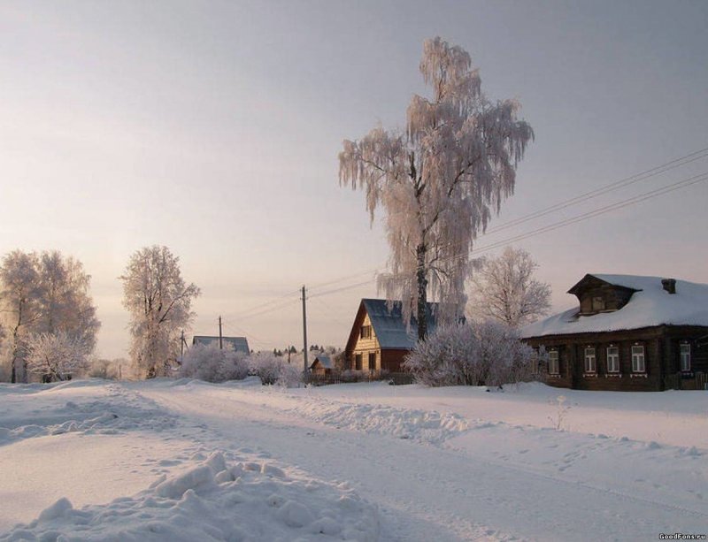 Сельская улица зимой