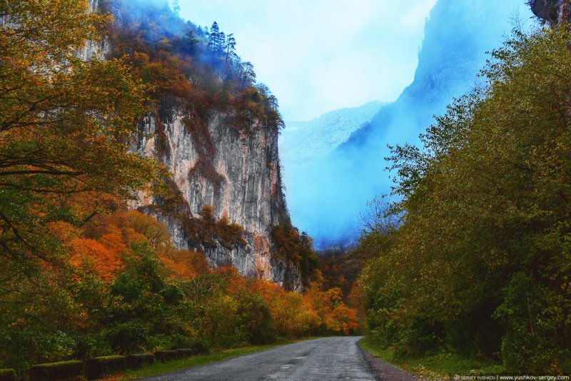 Абхазия Юпшарский каньон осень