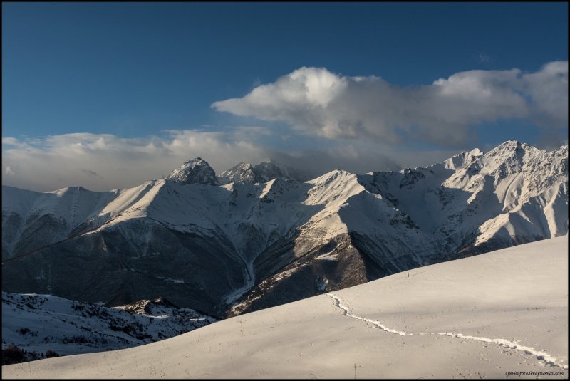 Кавказский хребет Джинал зимой