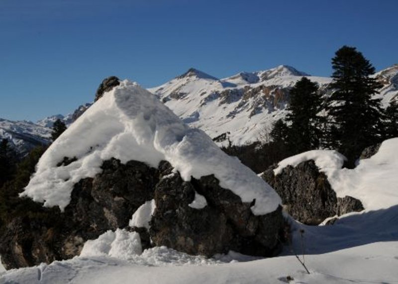 Кавказ Адыгея снежные горы