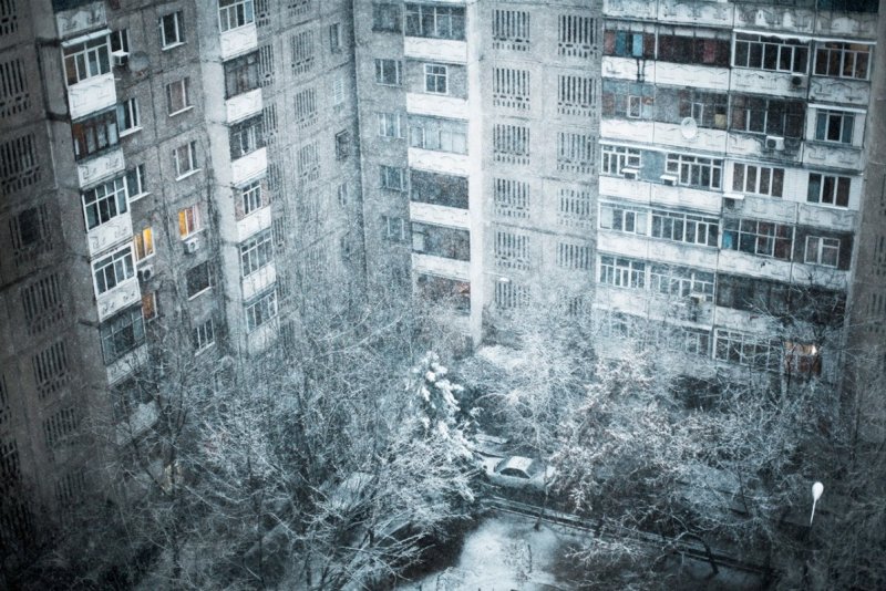 Зима многоэтажки