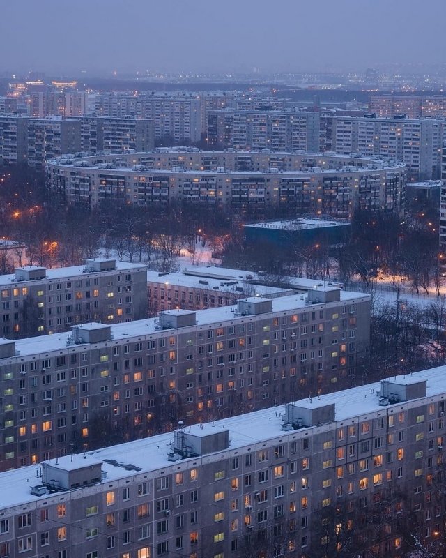 Зимняя Москва вид сверху