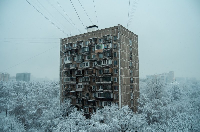 Многоэтажки зимой
