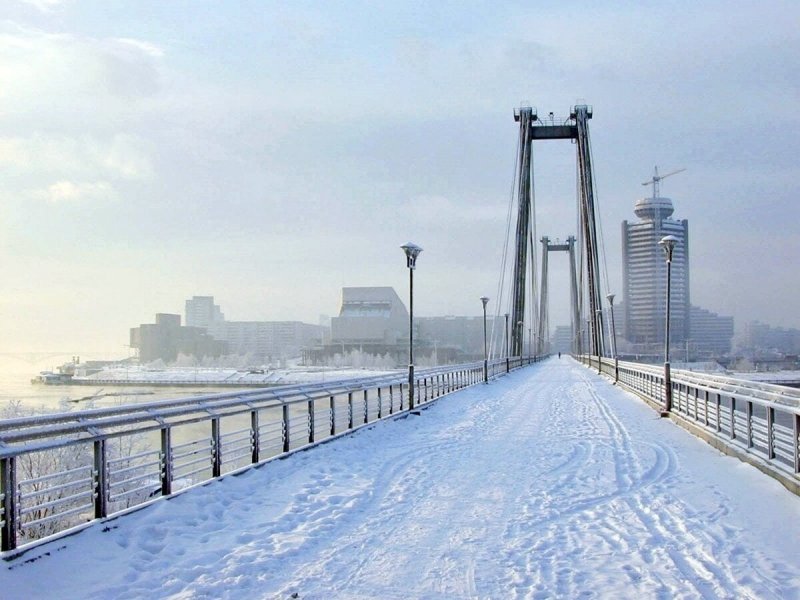Красноярск зимой мост
