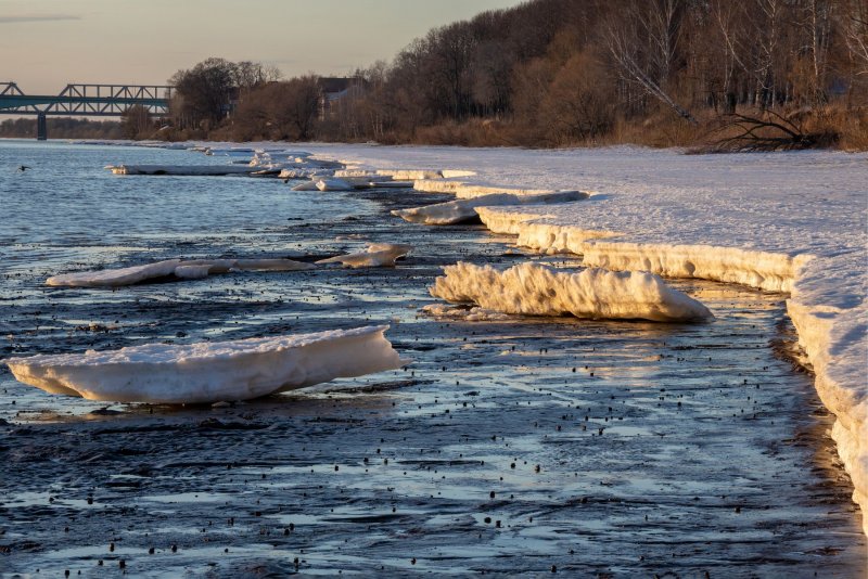 Река Волга весной 2022 год 17 марта