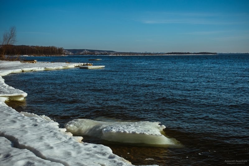 Река Волга Саратов весной