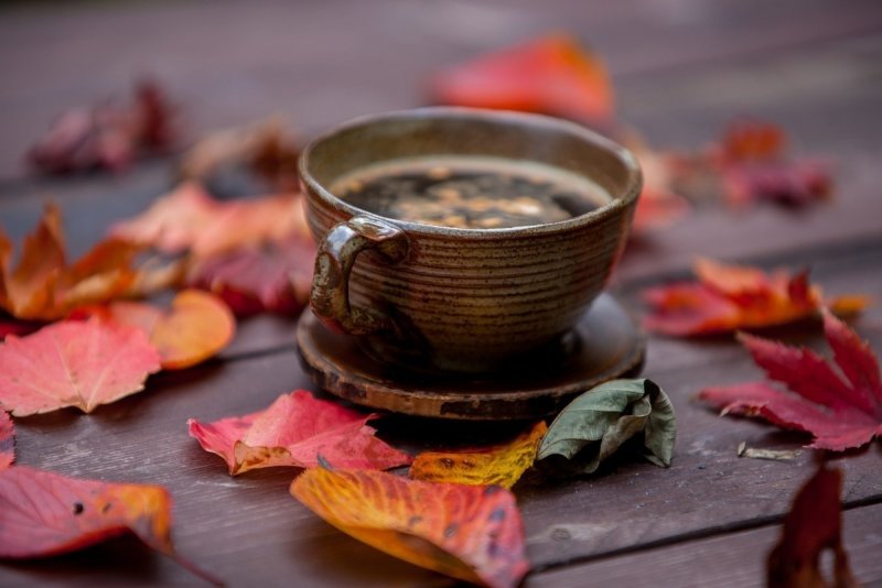Осень чай листья