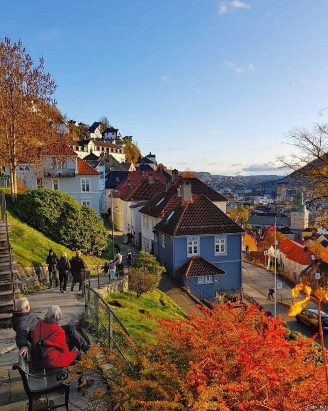 Берген Норвегия осень