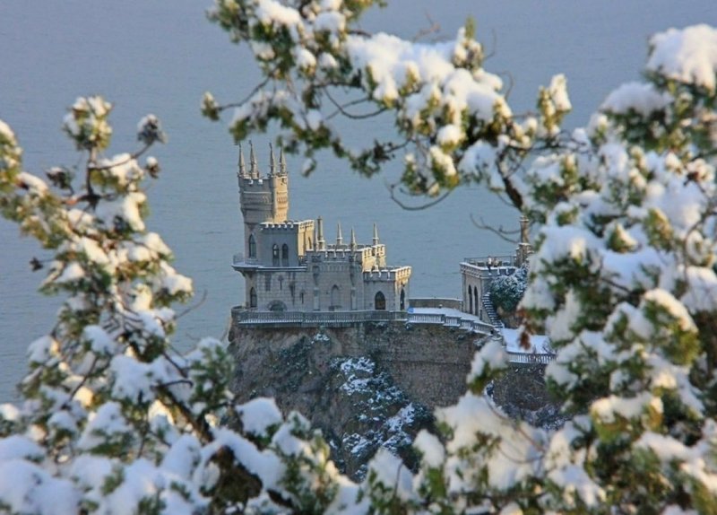 Ласточкино гнездо Крым зимой