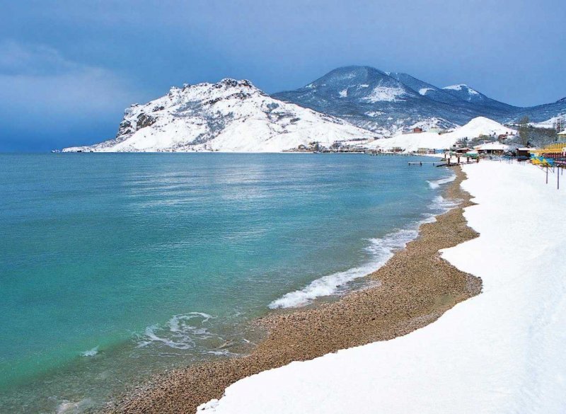 Крым зима Коктебель море