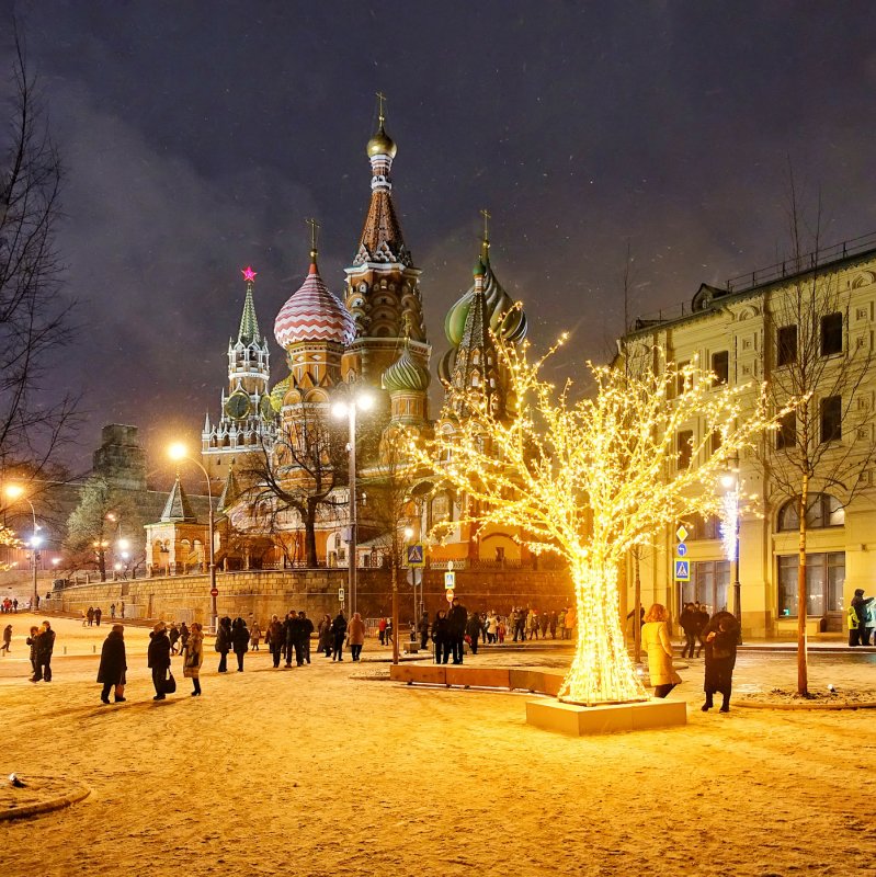 Москва Зарядье в снегу