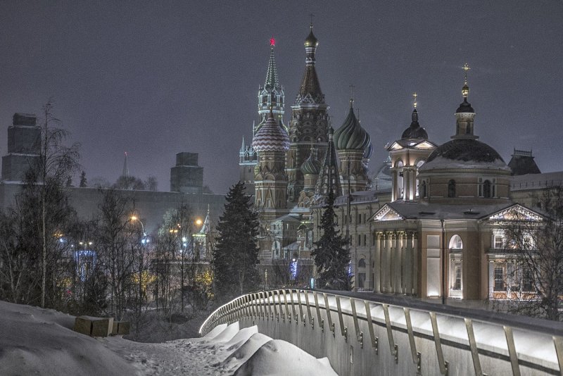 Парк Зарядье Москва зима