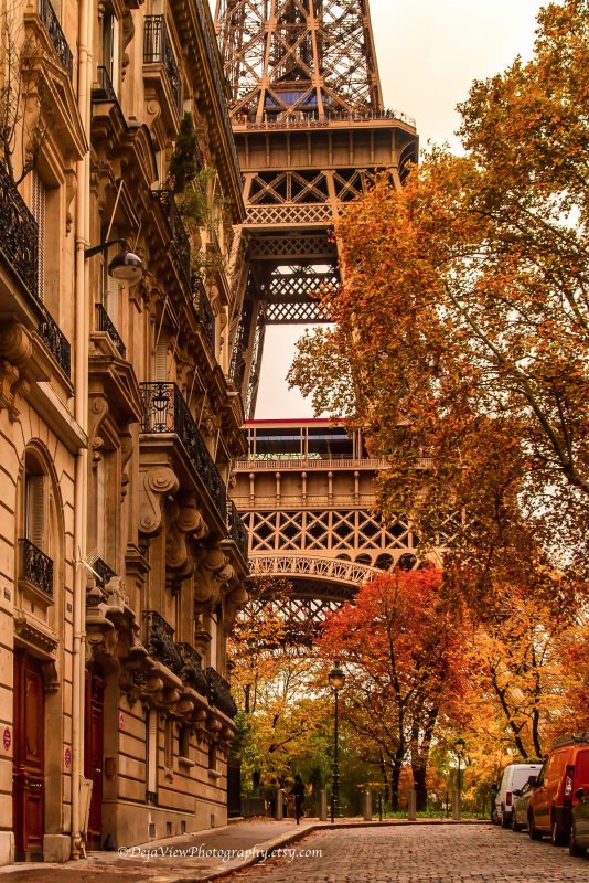 Париж Эйфелева башня осень