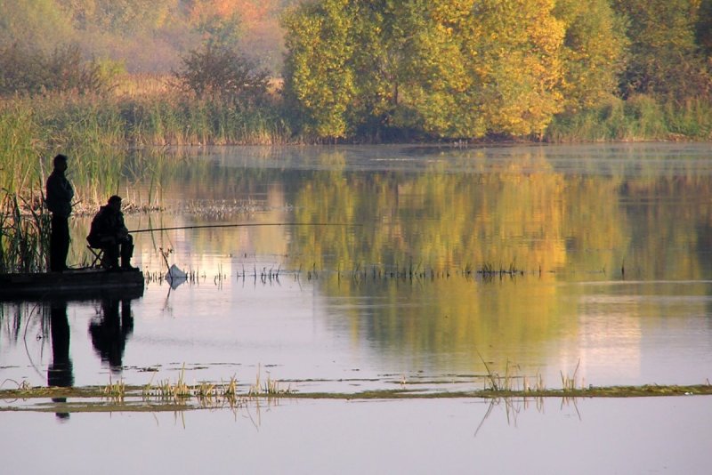 Осенняя рыбалка на озере