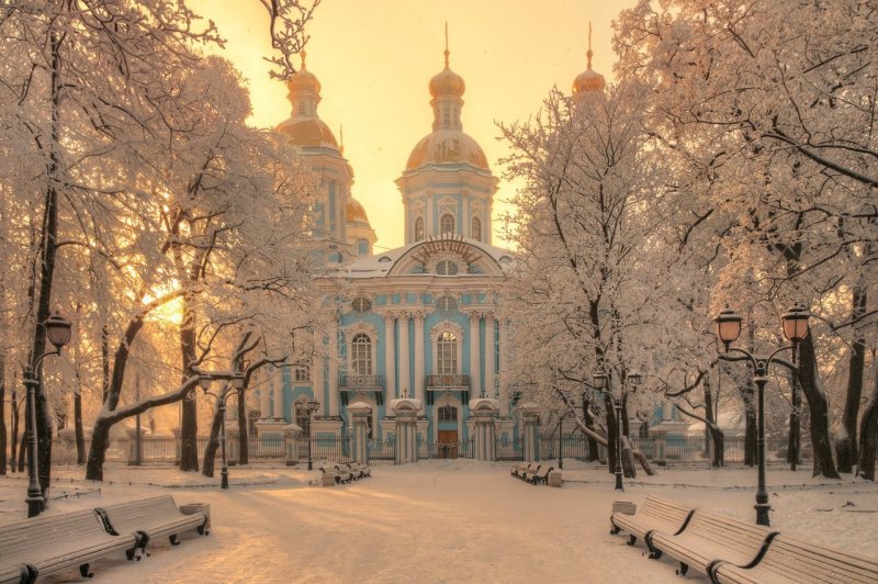 Никольский собор в Санкт-Петербурге зимой
