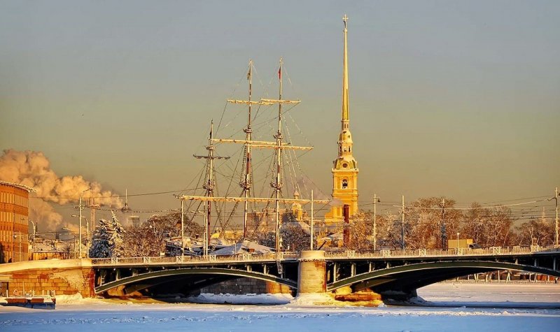 Зима в городе Санкт Петербург