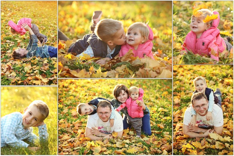 Семейная фотосессия на природе осенью с детьми