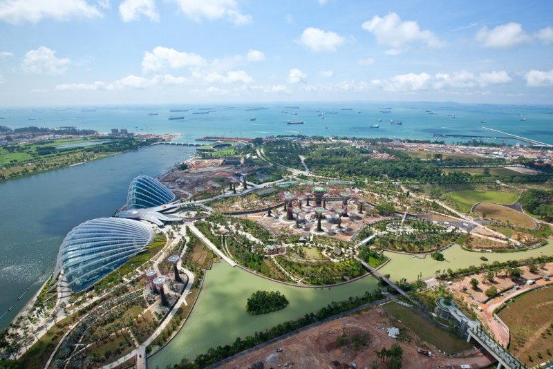 Тропический парк сады у залива Сингапур