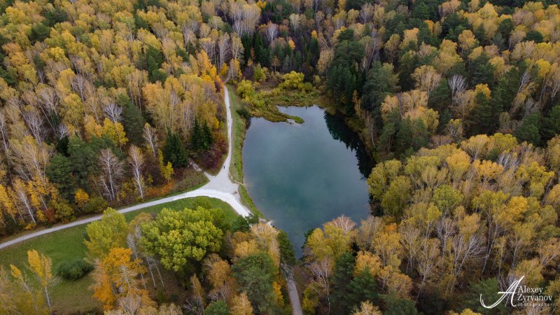 Осень озеро ботсад Новосибирск