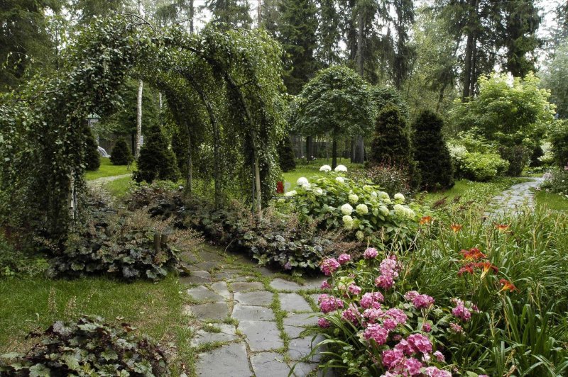 Сад ландшафт английский классический стиль патио