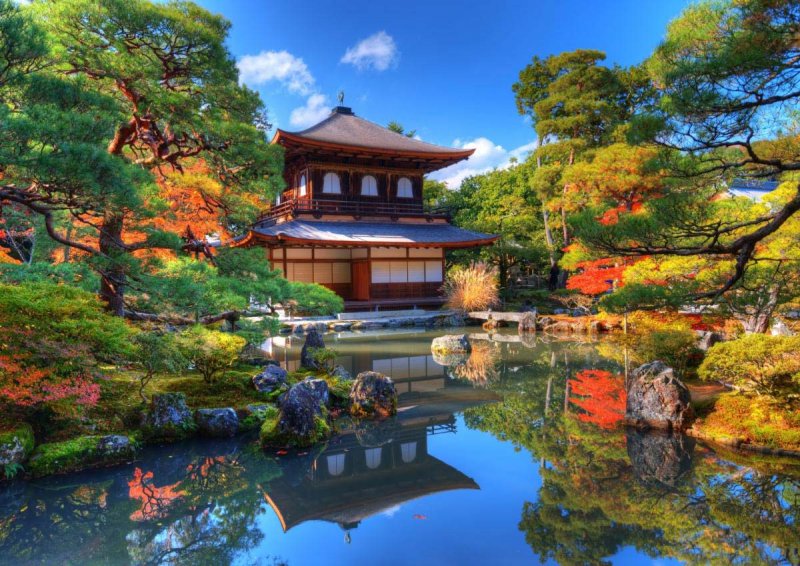 Пазл "храм у озера в Киото", 1000 элементов