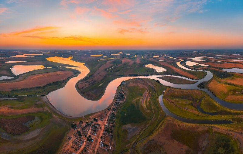 Дельта реки Волга Астраханская область