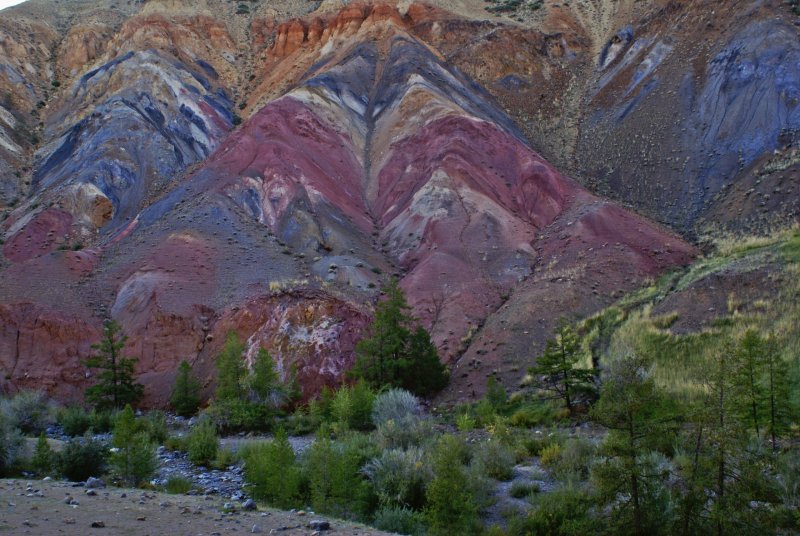 Цветные горы Кызыл-чина Республика Алтай