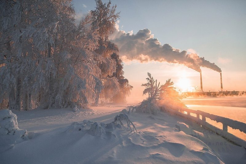 Суровая зима в России