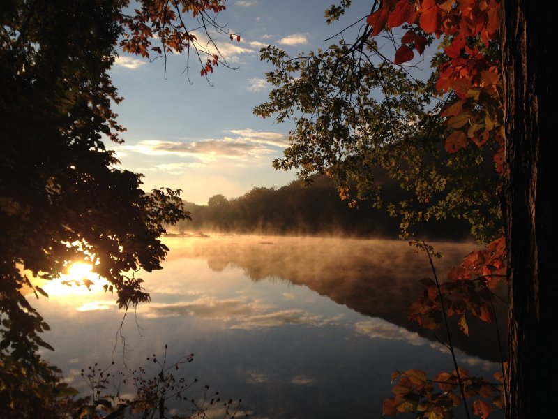 Осень озеро рассвет