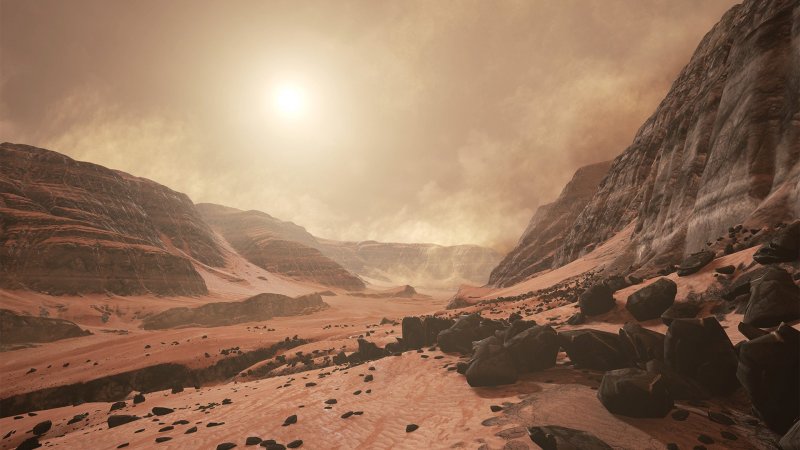 Марс пустынные низменные равнины