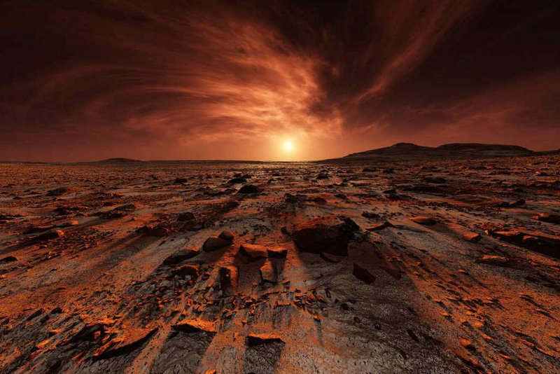 Марсианский пейзаж Кьюриосити