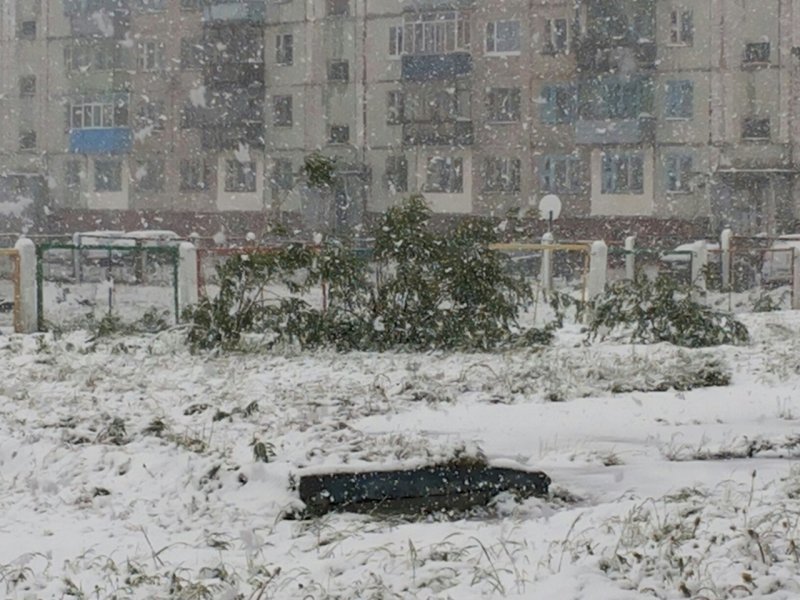 Снег в Воркуте в июне
