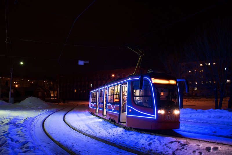 Трамваи Санкт-Петербурга зима