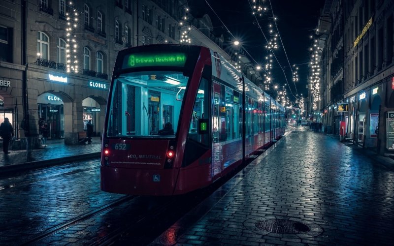 Трамвай Москва ночь