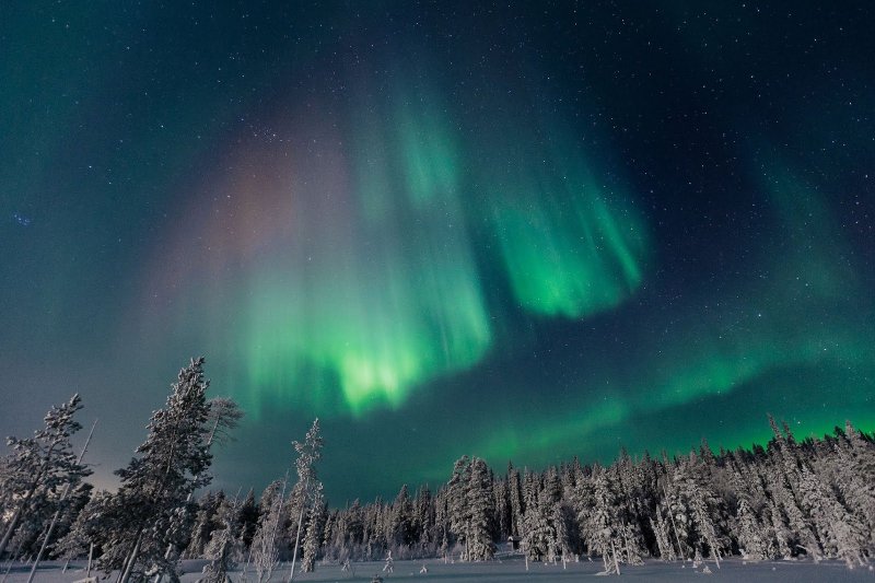 Лапландия Финляндия Северное сияние