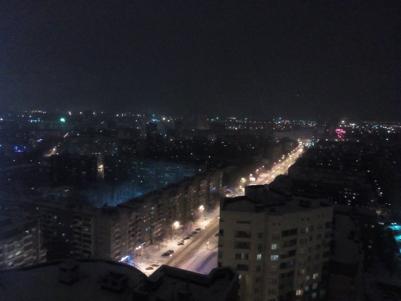 Вид с крыши ночью октября 2020 Новокузнецк Центральный район