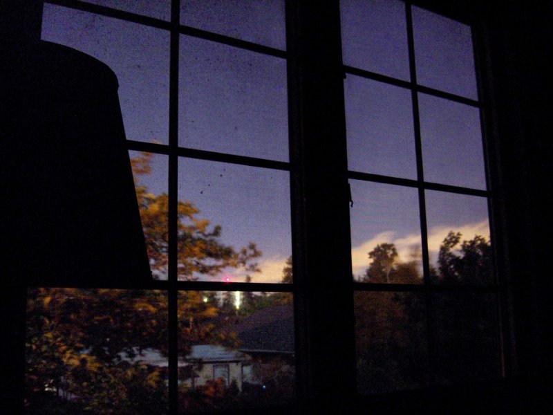 Фото из окна ночью