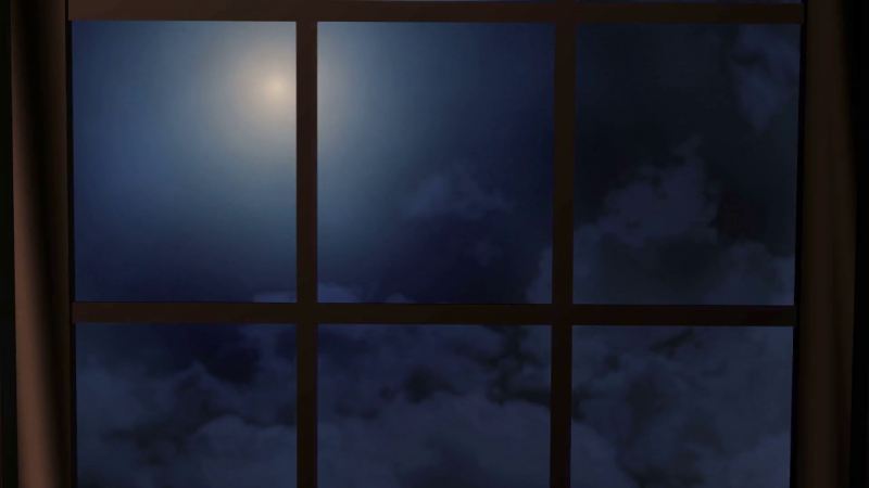 Вид из окна ночью летом