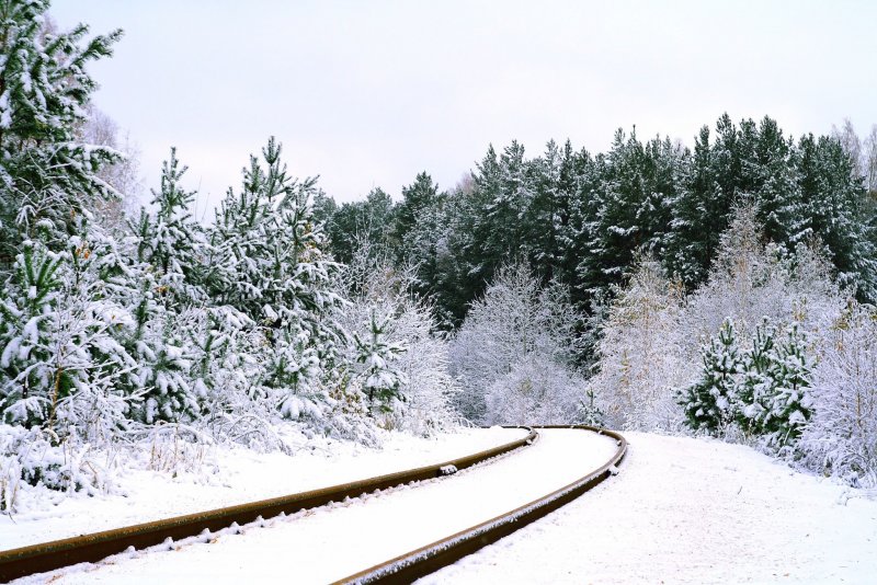 Транссибирская железная дорога зима