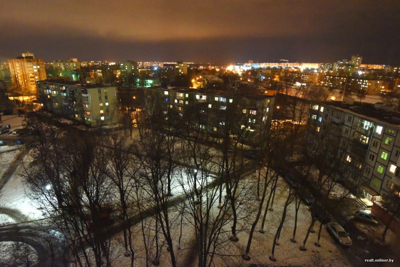Ночной Краснодар вид из окна многоэтажки