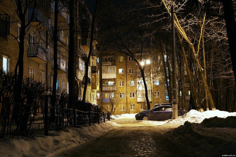 Ночная Россия хрущёвки улицы