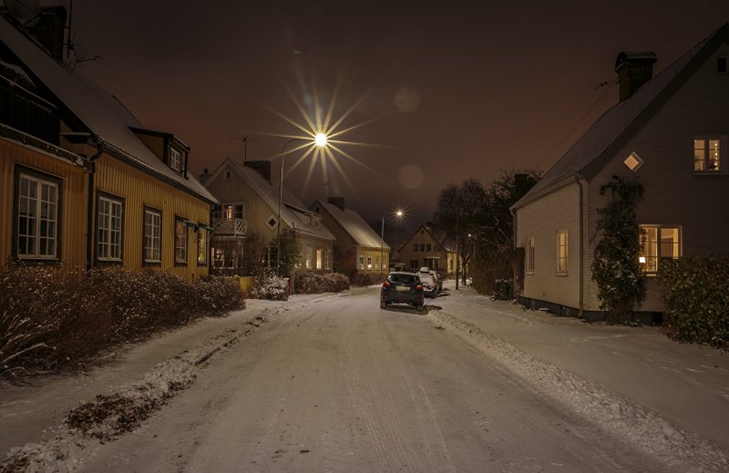 Швеция деревня зима