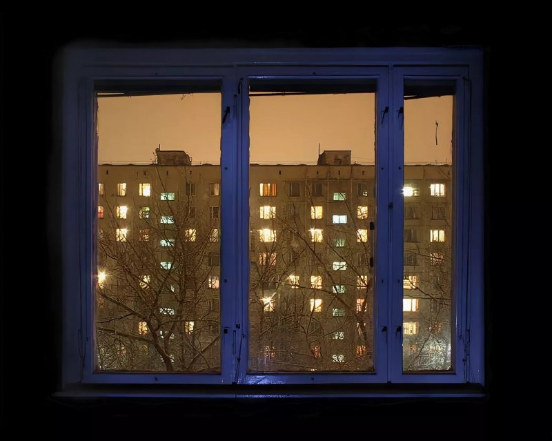Зимнее вечернее окно