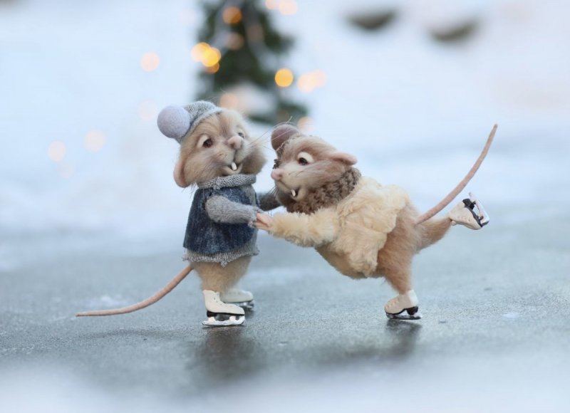Мышка на коньках