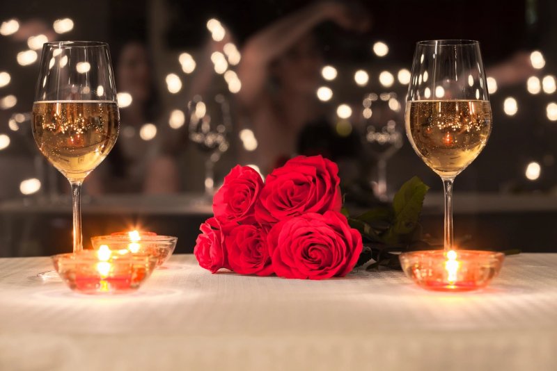 Вино свечи романтика