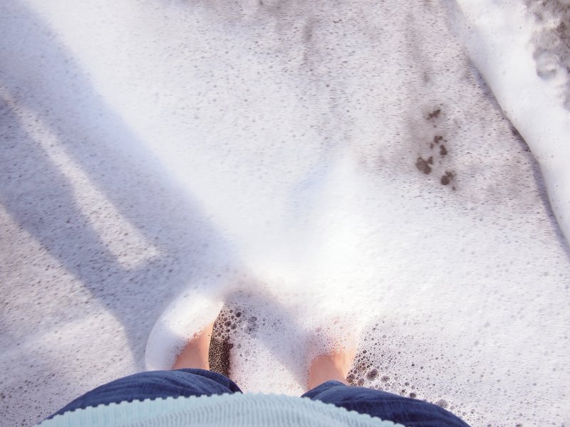Зима снег ноги