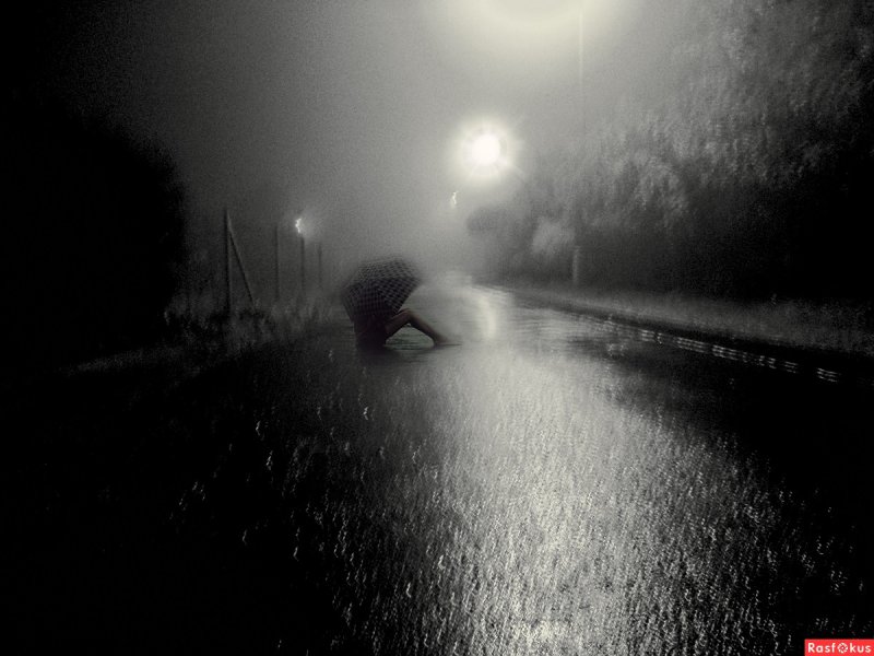 Ночь Alone Rain